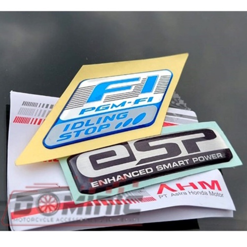 Emblem logo sticker striping 3D PGM FI ESP HONDA vario, beat, supra x, scoopy new, scoopy old, vario techno, Original Honda