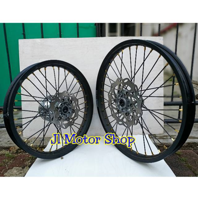 PAKETAN WheelSet VELG KLX CRF WR 16 19 18 21 Set - VELG TRAIL TROMOL JARI2 KLX150 CRF150 WR155 CRF150L RING 16 19 - 18 21 - 17 19 PLUS CAKRAM BERGARANSI