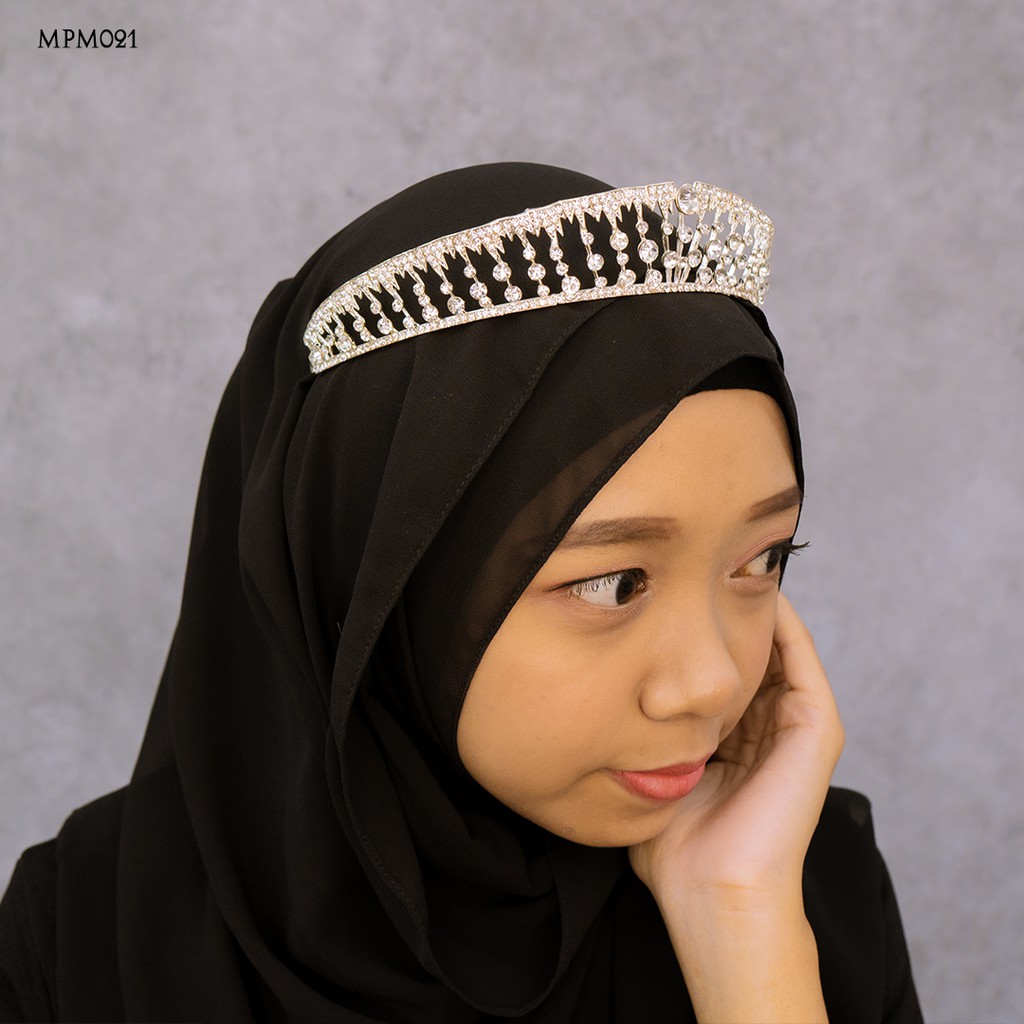 [SIAP KIRIM] ACCESORIES PERNIKAHAN PREMIUM PUTIH HIJAB MODERN MPM021