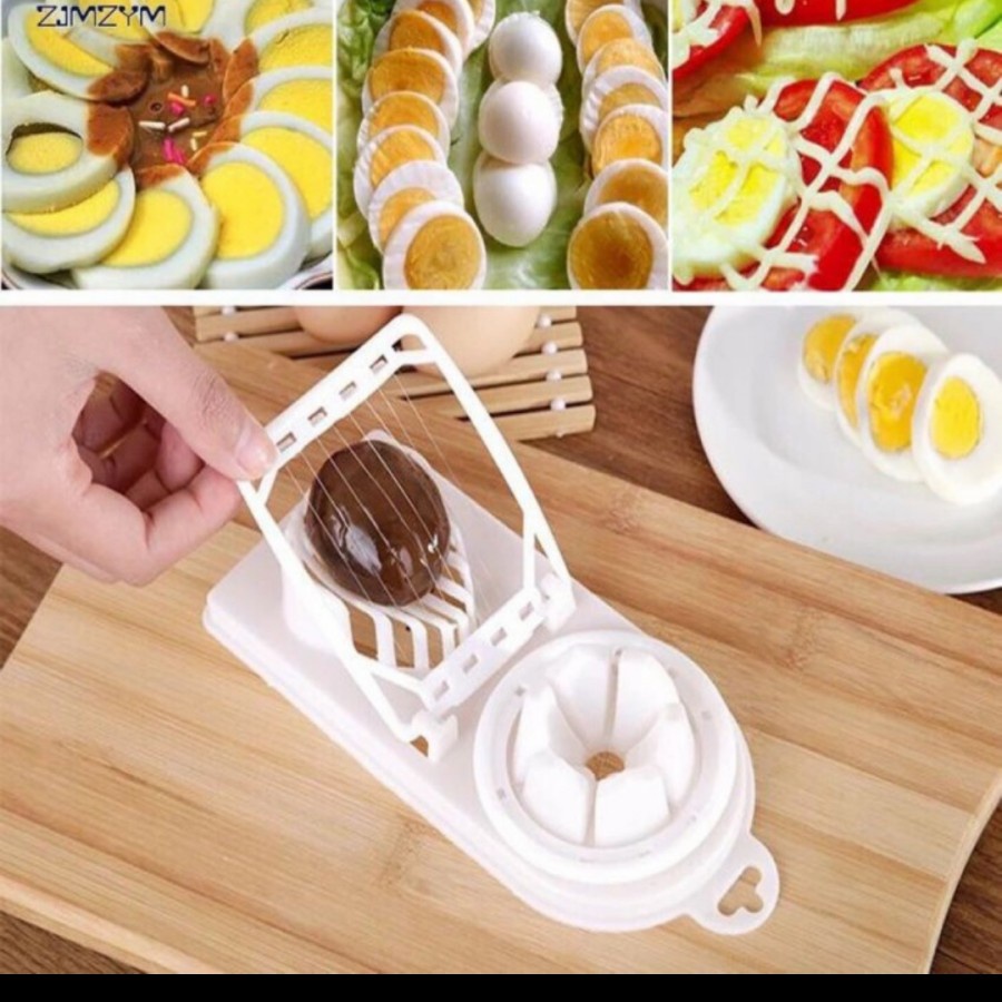 alat PEMOTONG TELUR rebus 2 in1 egg slicer cutter pengiris dapur pisau / Pemotong Telur Unik