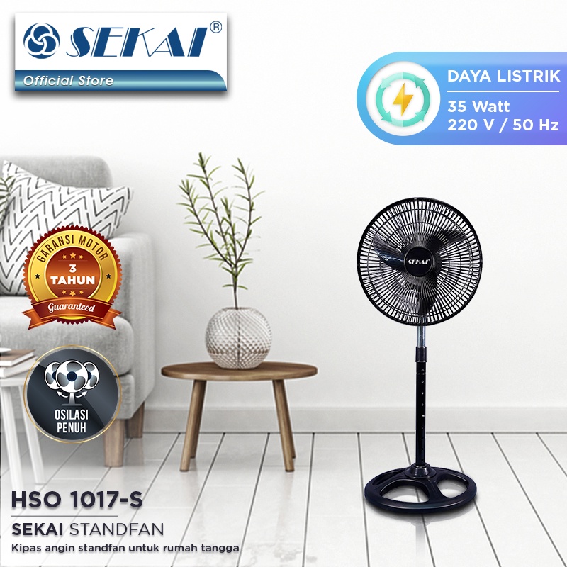 SEKAI Stand Fan HSO1017S Kipas Angin Tumpu 10 Inch HSO 1017S