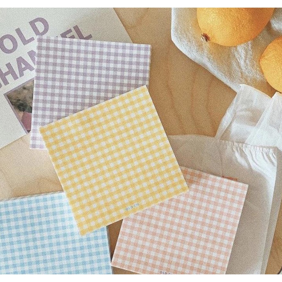 

50Lembar OLD CHANNEL GRID Memo Note Paper Notepad Aestheric