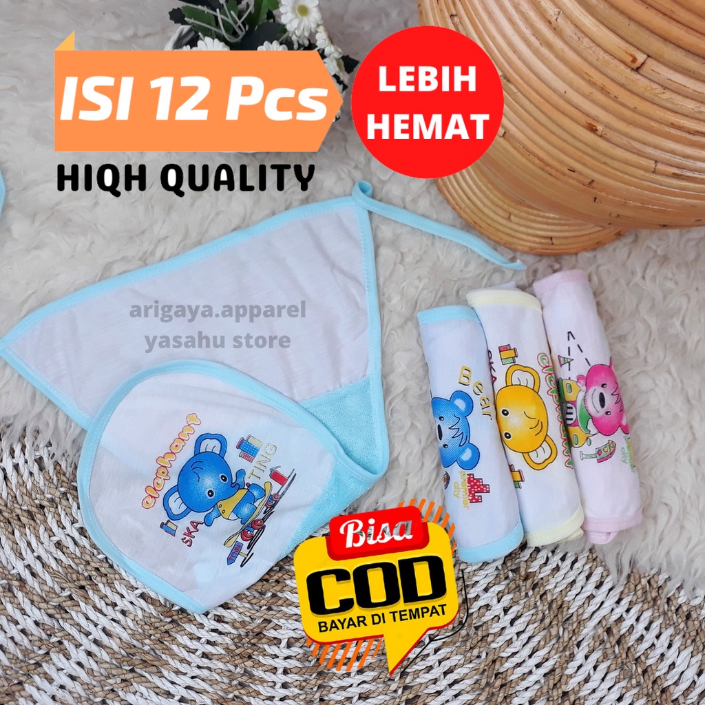 Popok Bayi Baru Lahir Isi 1 Lusin Bahan Kain Pake Tali Newborn SNI