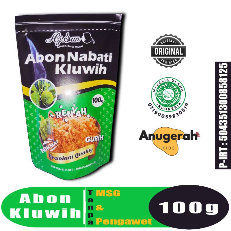 Premium Abon Nabati / Abon Vegan Sayur Kluwih Asli Hj. Sun 100gr