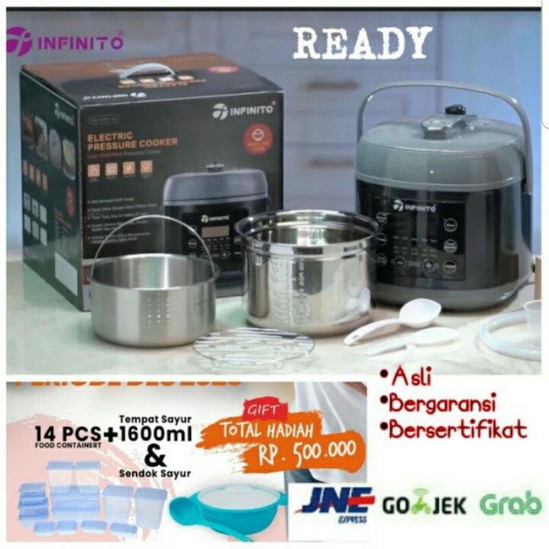 Rice Cooker INFINITO Rendah Karbo 6 Liter Pressure Cooker Low Carbo Garansi Resmi