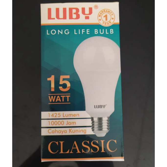 lampu led luby 15 watt kuning, bohlam luby solo, led luby