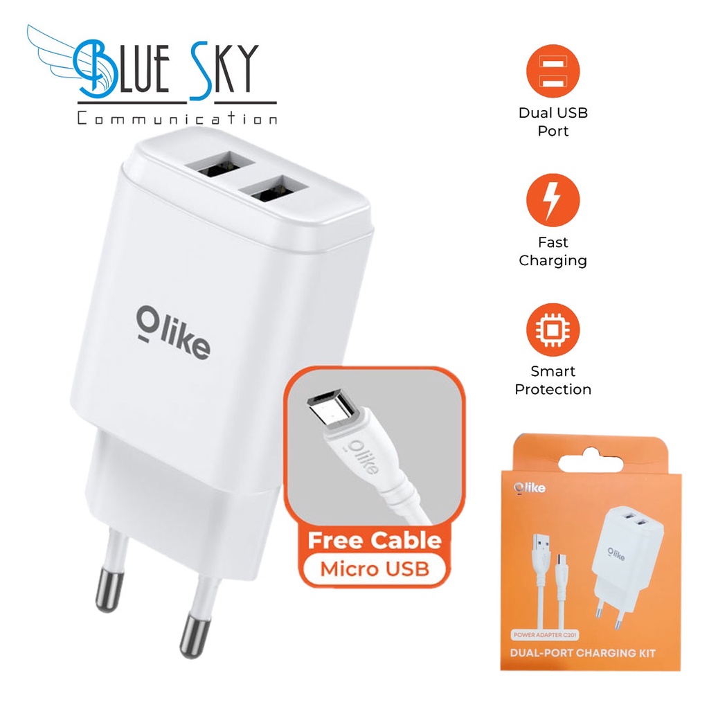 CHARGER OLIKE MICRO 2 USB 2.4A C201 FAST CHARGING