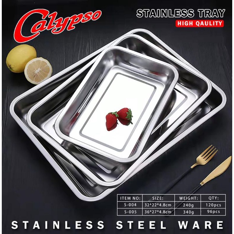 NAMPAN DALAM PERSEGI STAINLESS 36 cm tinggi 4,8/32 CM
