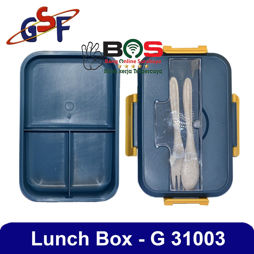 Husk Fiber Lunch Box 1000 ML Jerami Gandum + Sendok GSF-31003 Tepak Makan Praktis Free Sendok &amp;Garpu