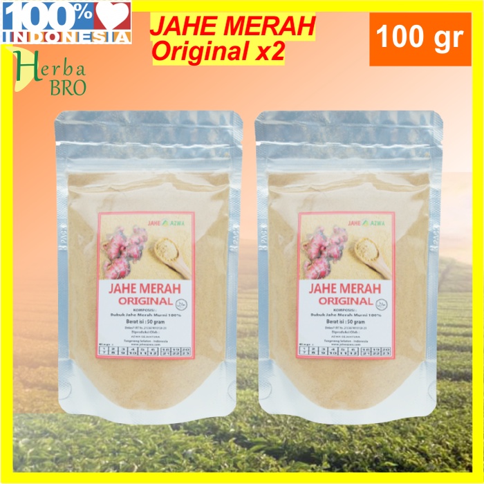 

Bubuk Jahe Merah Original Organik / Minuman Herbal Tradisional Alami 50gr - 2 pcs