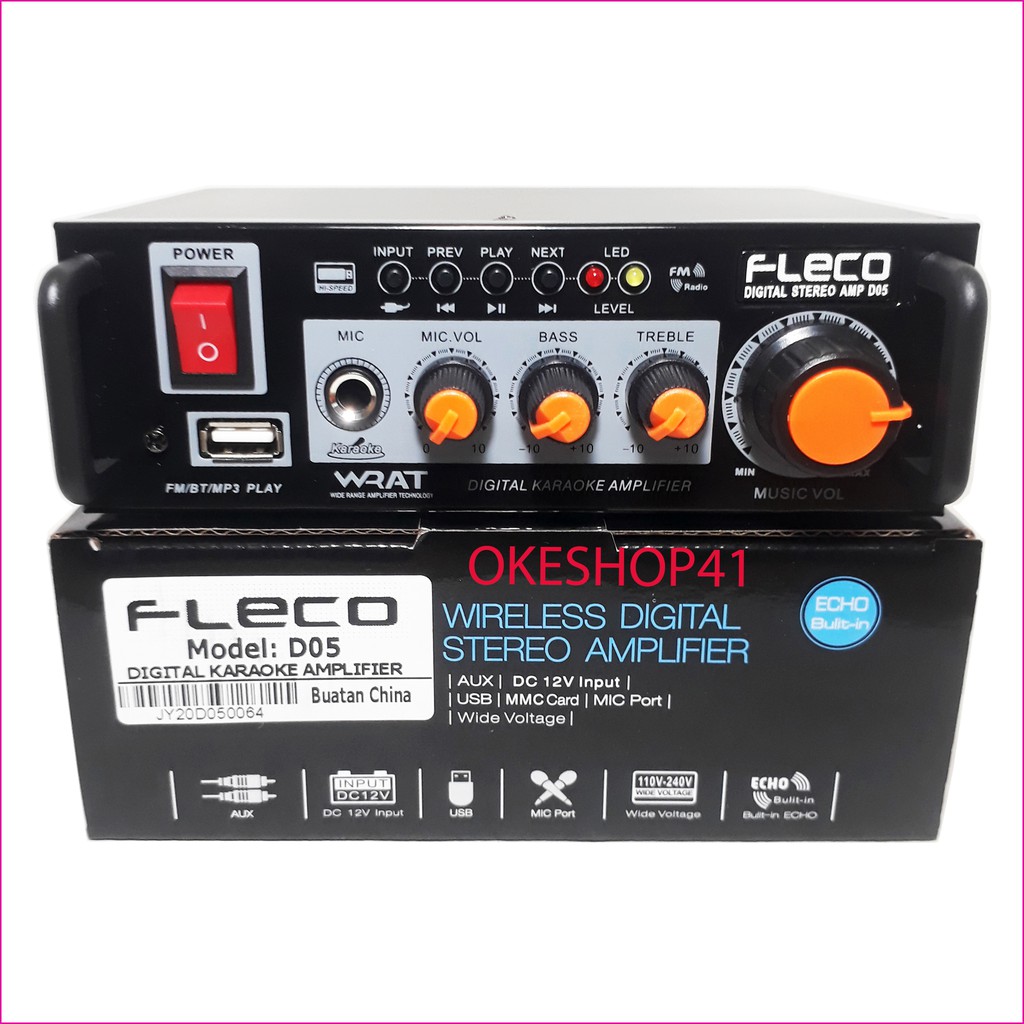 FLECO D-05 Mini Amplifier Bluetooth Stereo Karaoke