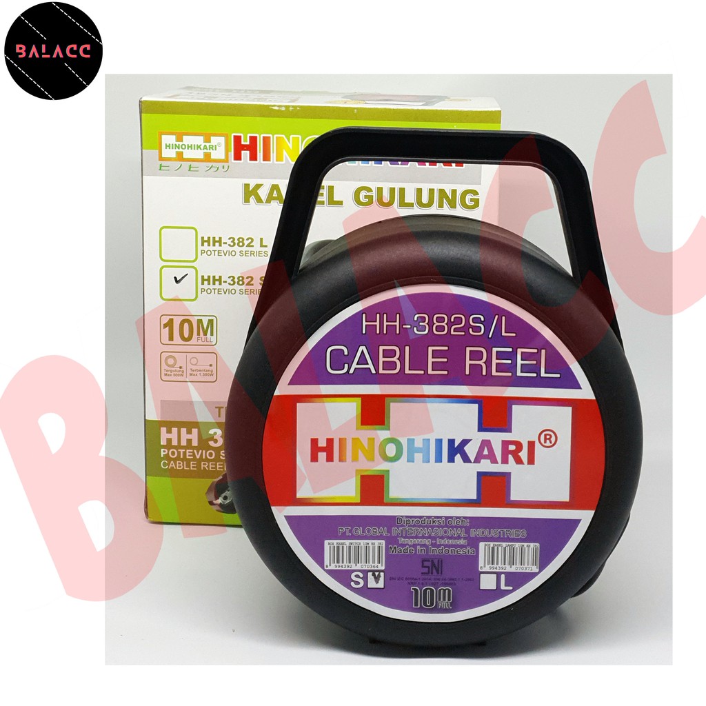 Kabel Roll 10 Meter Hinohikari 382S /Kabel Gulung HINOHIKARI 10M + Switch - HH 382S