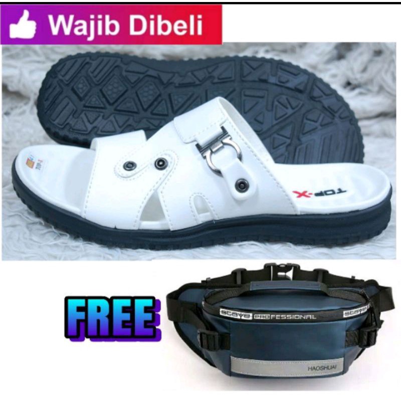 Sandal Slop TOP-X Free Tas Pinggang/Selempang