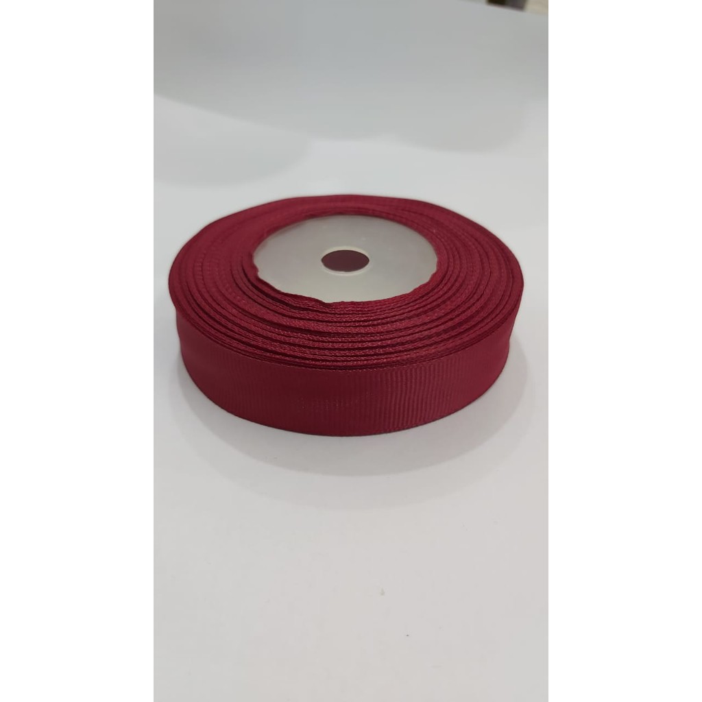 

Grossgrain 2cm merah maroon panjang 20 yard