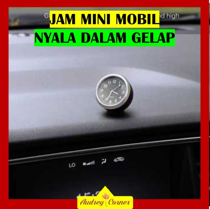 Dekorasi Mobil Jam Mini Quartz Clock Luminous Menyala Dalam Gelap