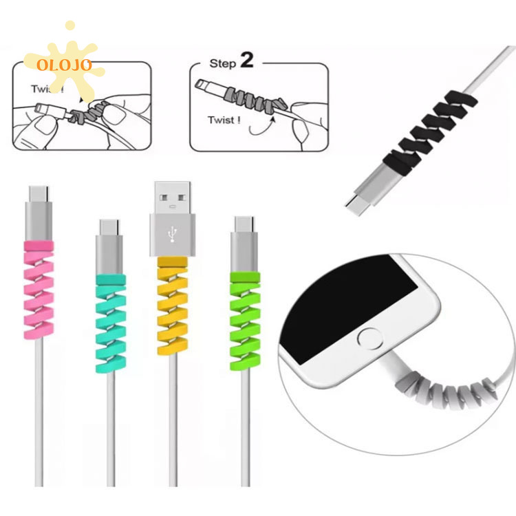 [Checkout RP100] Pelindung Kabel Spiral Garis Data Silicone Bobbin Winder Pelindung Tube Cable Cover