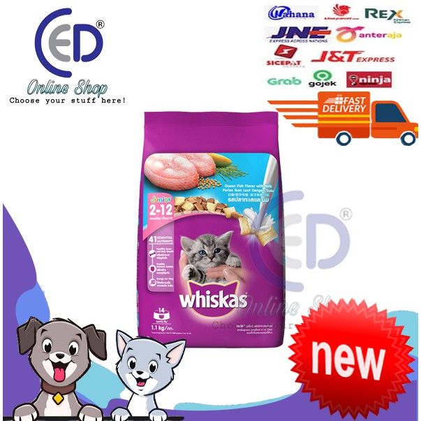 MAKANAN KUCING WHISKAS JUNIOR OCEAN FISH 1.1KG