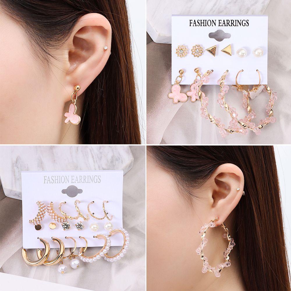 Lily Set Anting Kupu-Kupu Elegan Bohemian Ins Style Vintage Jewelry