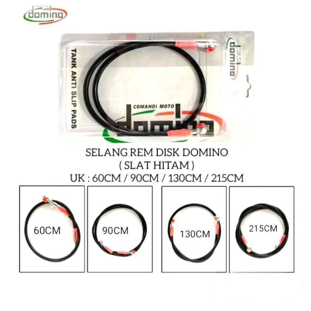 SELANG REM 60cm/130cm DOMINO HITAM BLACK SLANG REM DEPAN BELAKANG UNIVERSAL ALL MOTOR BLACK SERIES DOMINO