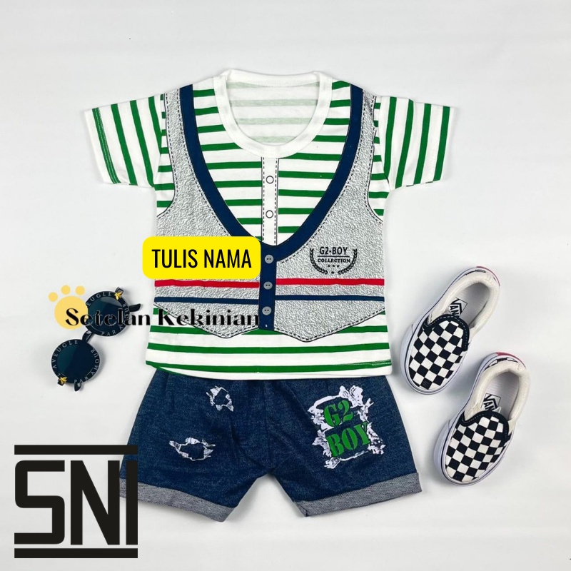 [GRATIS TULIS NAMA] Setelan Anak Laki Laki 0-12 bulan Set Baby Boy Keren Kado Newborn Lahiran