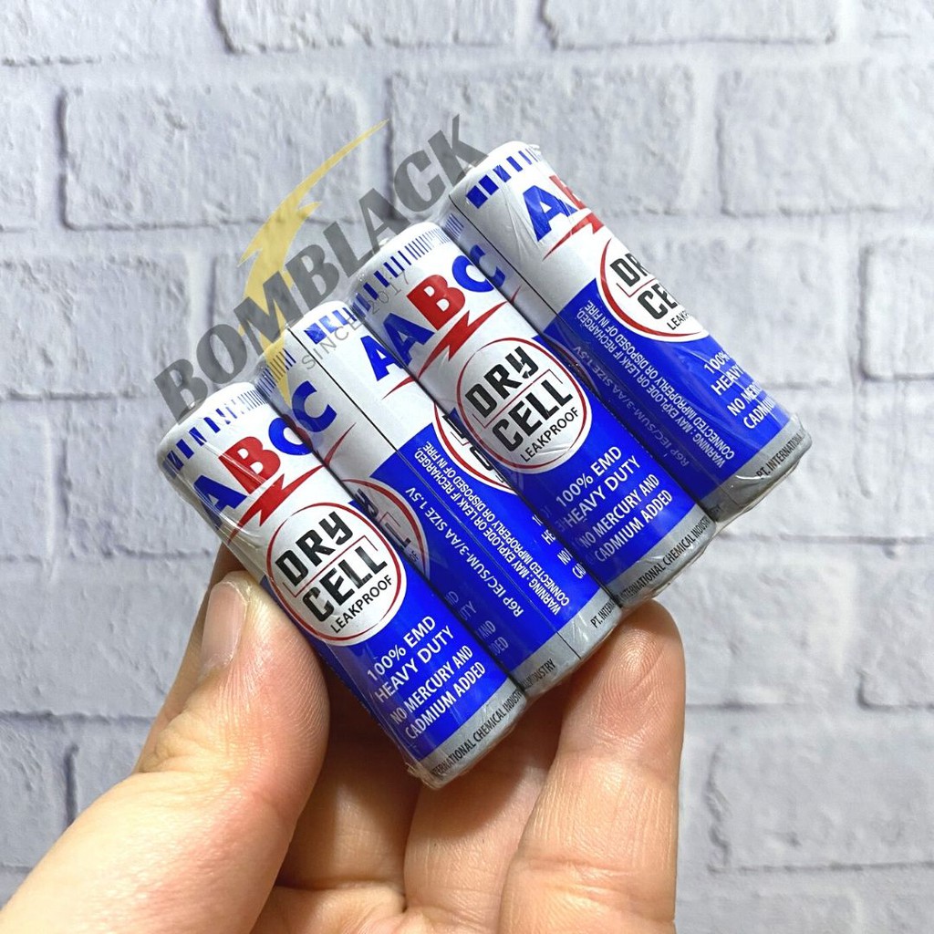 Baterai ABC Tipe AA 1.5V Batu Batre Battery Dry Cell BIRU Harga Satuan