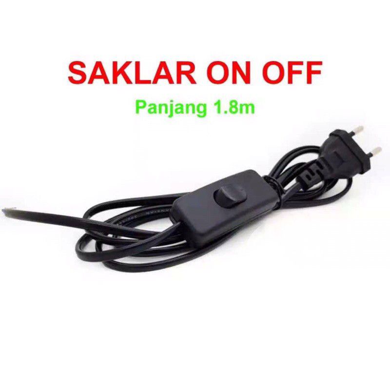 Kabel buntung Saklar On Off 1.8m full cabel power ac sambungan/saklar on off⭐ Super8⭐