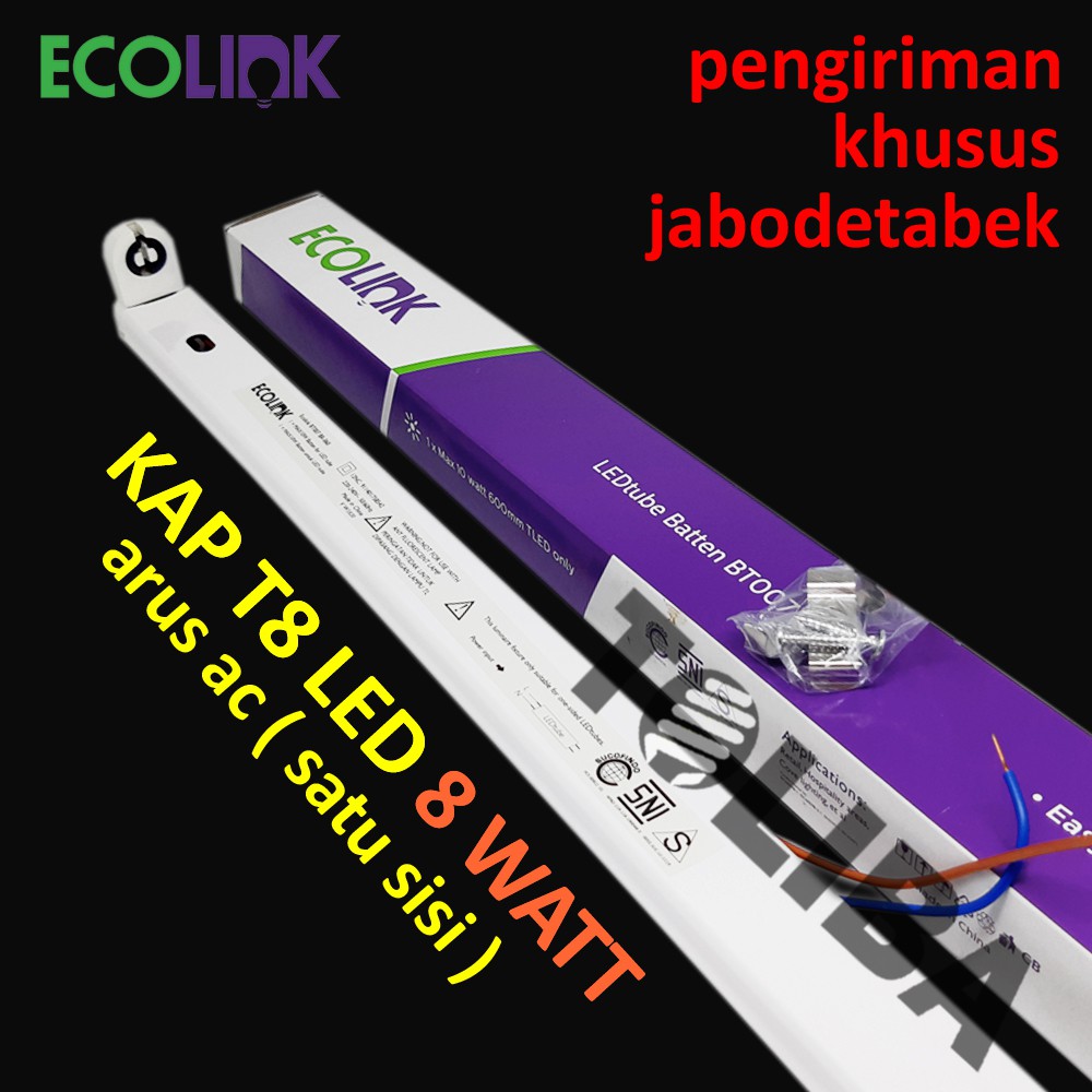 kap T8 ecolink 60Cm 8w / KAP TL LED 8 Watt sni belum termasuk lampu