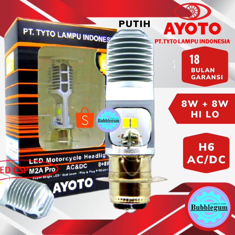 [ORIGINAL AYOTO ] Lampu Led Motor AYOTO M2A H6 (putih) Untuk Matic dan Bebek [ BERGARANSI 15BULAN ]-M2A PRO