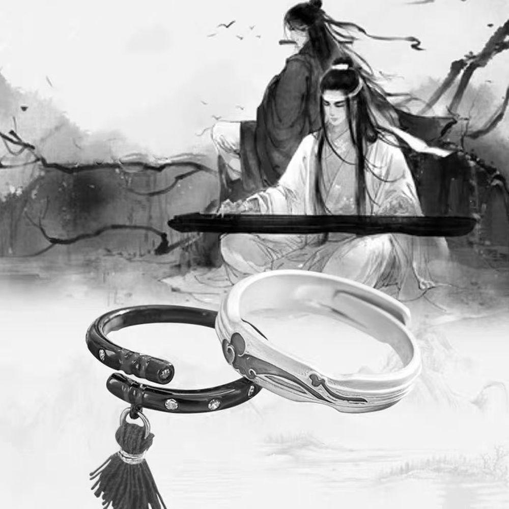 Nickolas1 Pembukaan Cincin Pasangan Hanfu Pecinta Pernikahan Grandmaster Budidaya Setan Punk MDZS Alat Peraga Cosplay