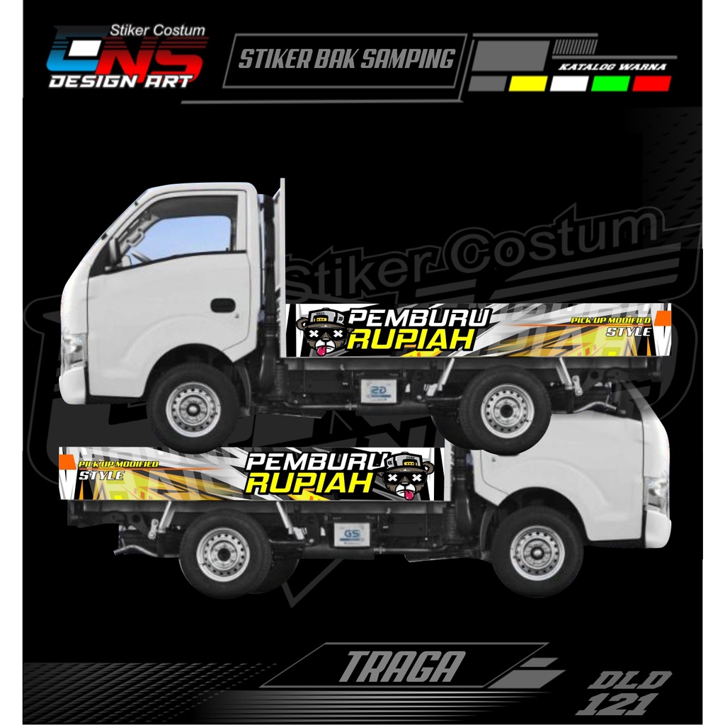 Stiker Bak Samping Pick Up Traga Stiker Vinyl Custom Stiker Variasi All Pick Up Carry / T120ss / Gra