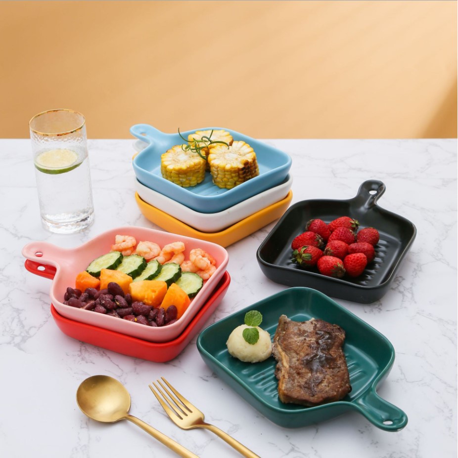 Nordic Ceramic Food Plate / Piring Keramik Porcelain Baking Steak Salad Snack Buah Makanan Ringan