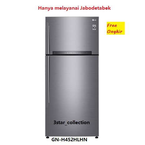 Kulkas LG 2 Pintu 437Liter | Lemari Es LG | Kulkas LG Inverter Linear GN-H452HLHN-Garansi Resmi