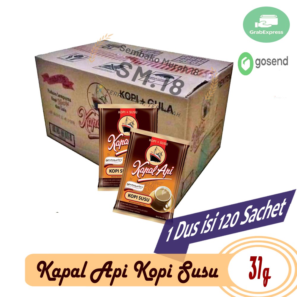 KOPI KAPAL API SUSU Sachet Per Dus isi 120s- Sembako Termurah