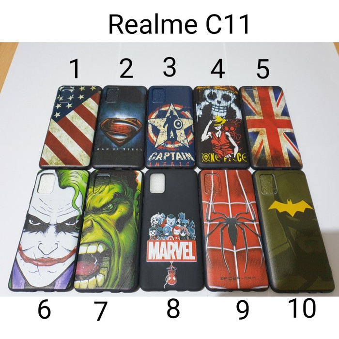 Case Soft Hitam Realme C11 Motif Superhero / SoftCase Realme C11 KARAKTER
