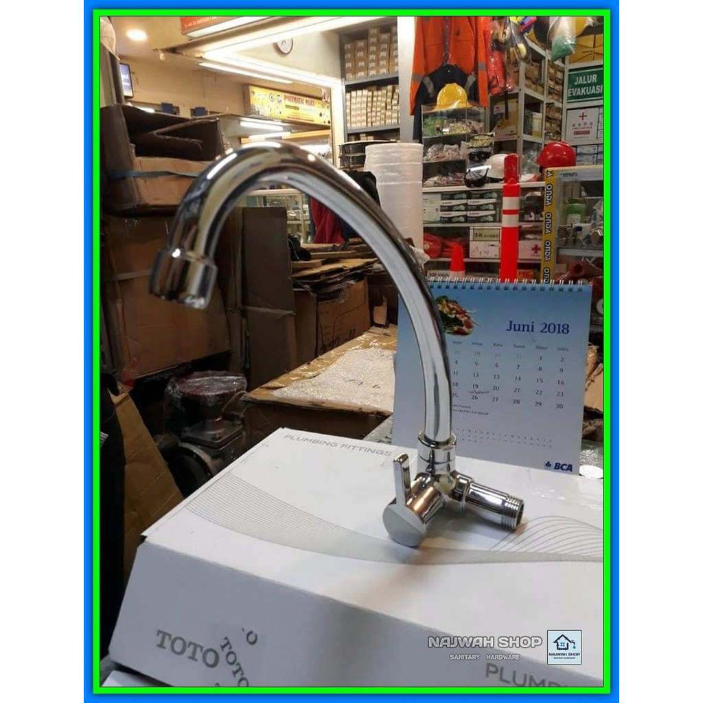 Kran Cuci Piring atau Kran Angsa Tembok Toto TX609K Kran Dapur atau Keran Air Leher Angsa Murah