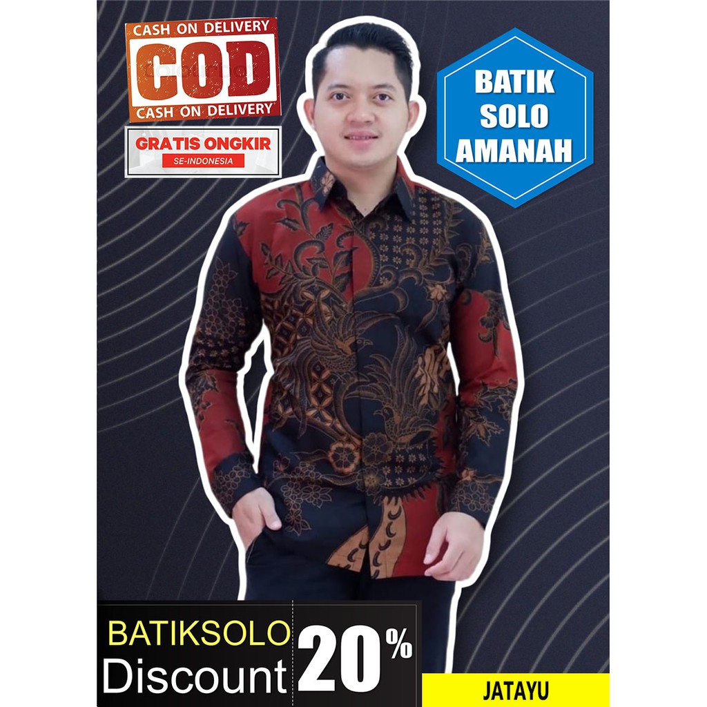 JATAYU BATIK INDONESIA KEMEJA BATIK PRIA SOLO LENGAN PANJANG LAPIS FURING ATASAN PREMIUM MODERN KATUN HALUS PEKSI JAYA BAYUSUTA NAVY HANANGKARA KEMBANG BIRU SELING LASEM TRENDY MANUK KEMBAR PARANG KERIS PAKISTAN GALING PURWO UWER UNGU BATIK SOLO AMANAH