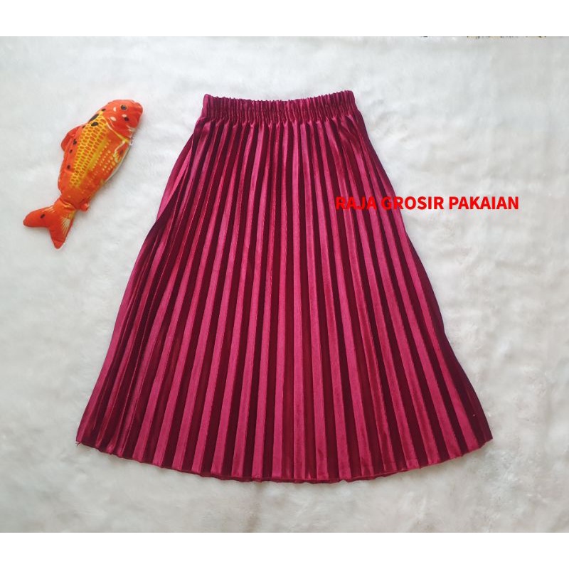 Rok Plisket Bludru Anak Premium Usia 1-7 Tahun