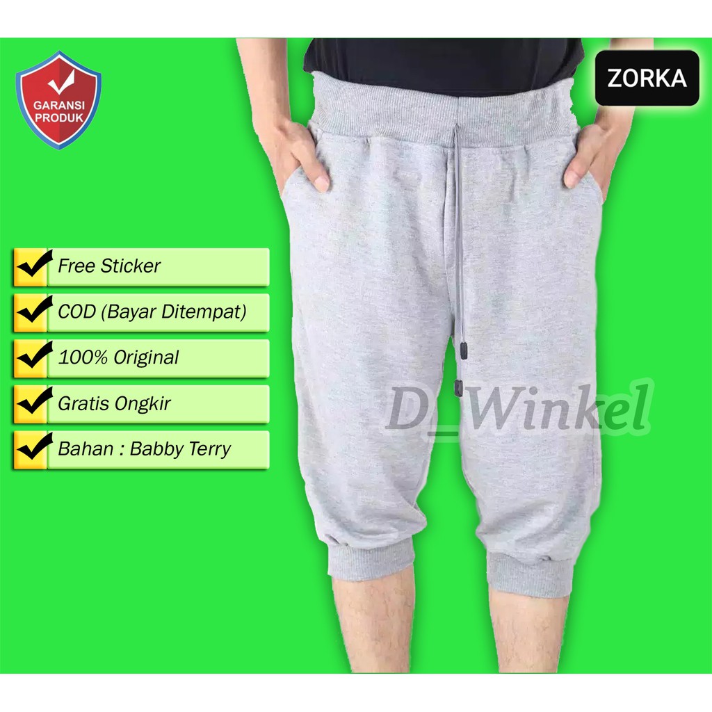 Celana Jogger Joger Pants 7/8 Sontog Pria Celana Training Running Gym Hitam Jumbo Polos Tebal Murah