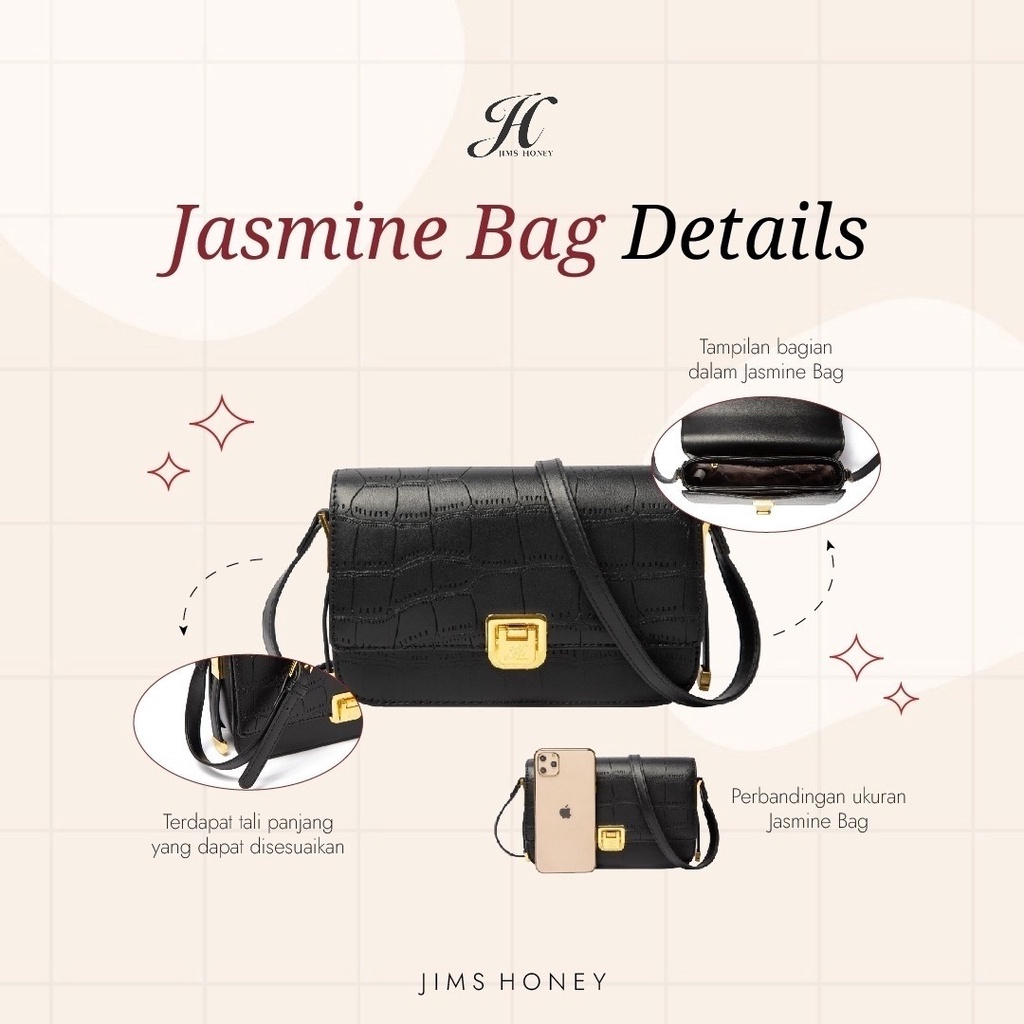 Jims Honey Jasmine Bag  Tas Selempang Wanita Impor Fashion Cewek Korea Sling Elegan Classic Murah Ori