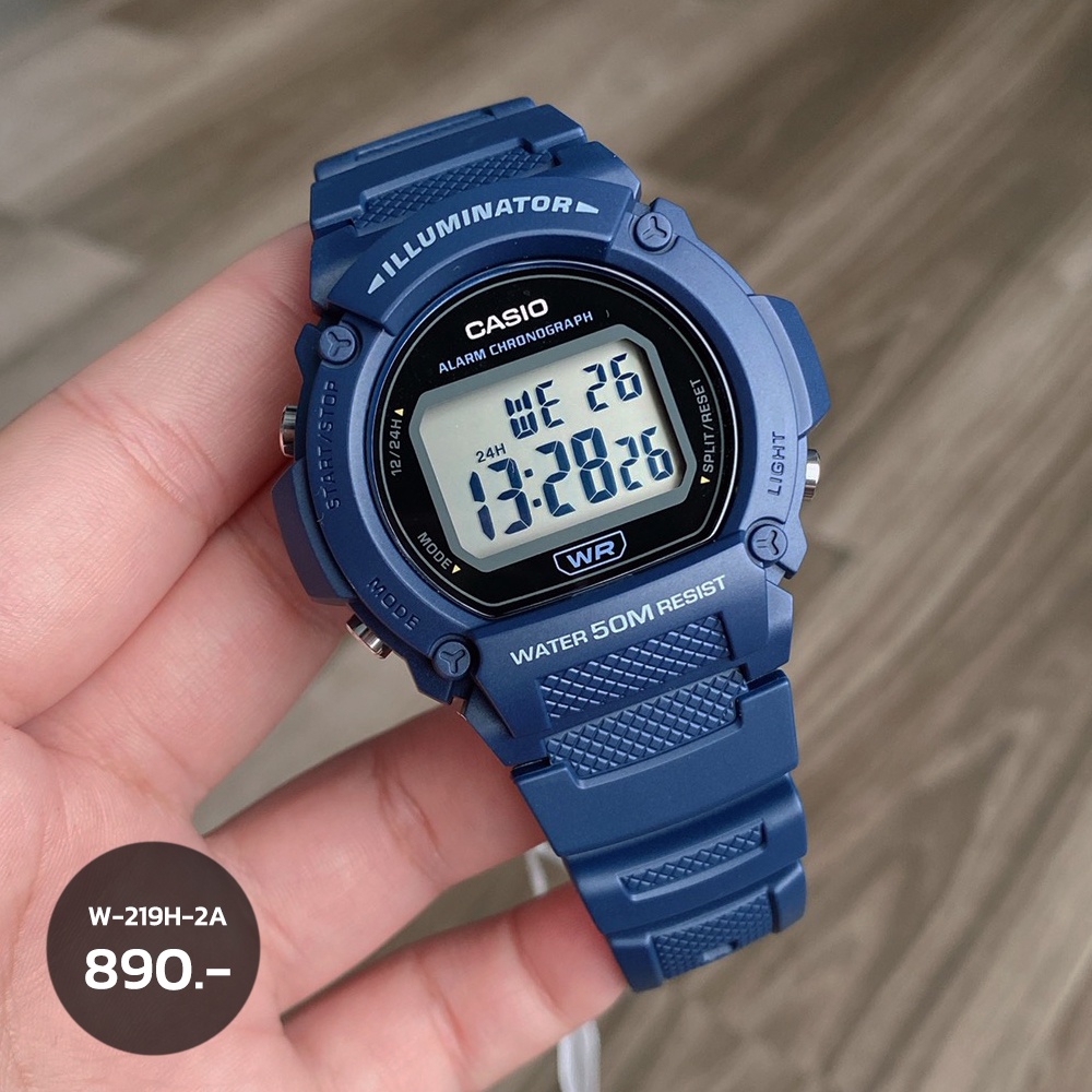 Casio W-219H-2A Jam Tangan Digital Pria  Original ORI