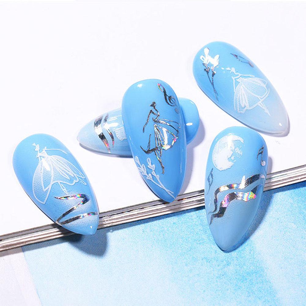 Mxbeauty Stiker Kuku Ukiran 3D Kualitas Tinggi Daun Bunga Ultra Tipis Nail Polish Sticker