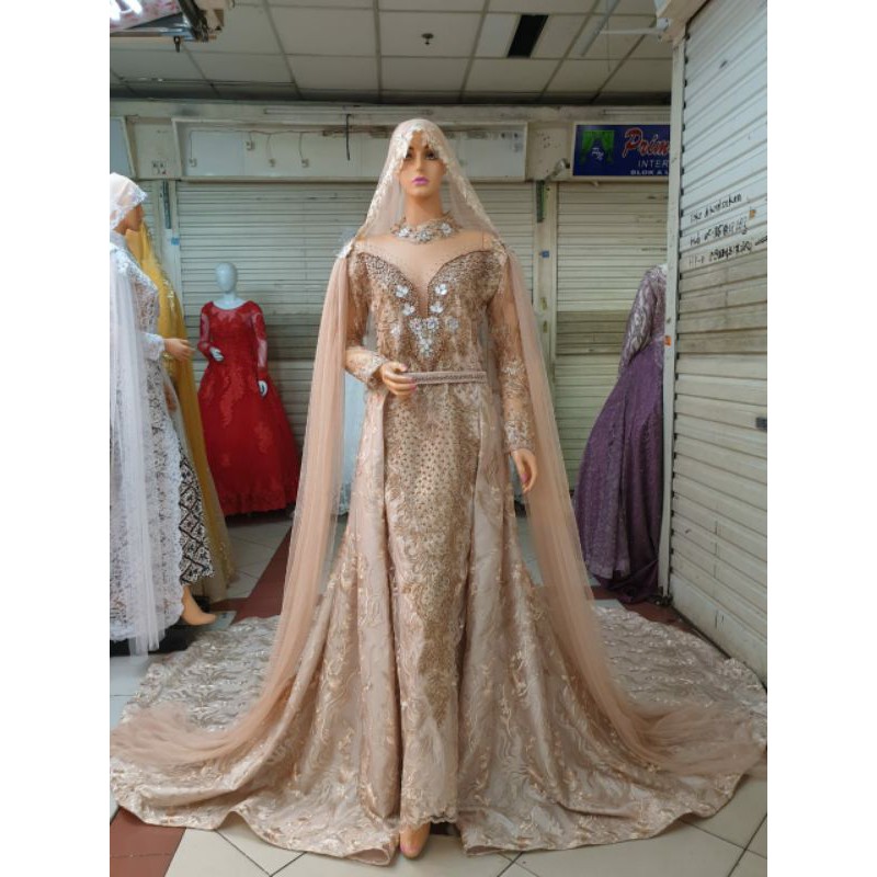 GAUN SLIM BEREKOR MODERN//GAUN WEDDING MEWAH//GAUN