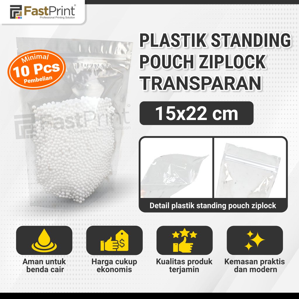 Plastik Standing Pouch Ziplock Bening