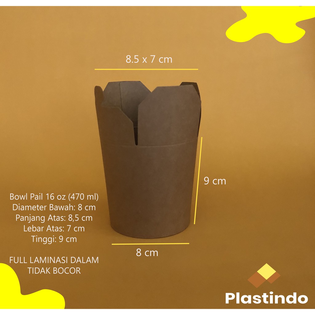 Noodle Kraft Bowl Isi 25 pcs | Brown Kraft Paper Bowl | Kraft Food Pail | Kraft Noodle Cup | Mangkok
