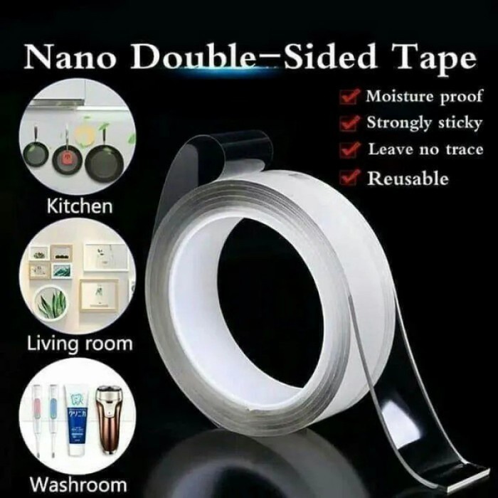 Nano Tape isolasi Double Tape Transparan Lakban 2 sisi Magic Tape