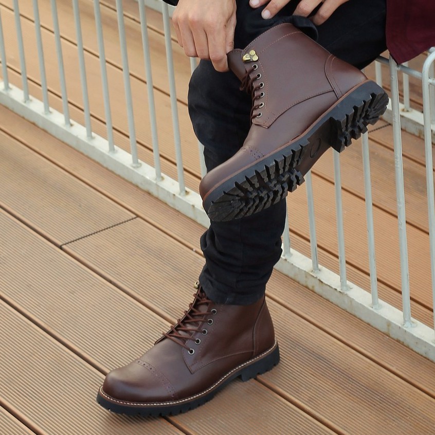 ARPEGIO BROWN |FORIND x Reyl| Sepatu Kulit Asli Safety Boot Vintage Klasik Besi Original Footwear