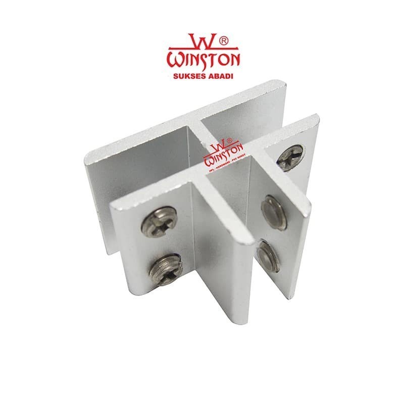Ambalan Bracket Penjepit Kaca T Siku Penjepit Kaca Jepit Kaca 3 Sudut winston surabaya