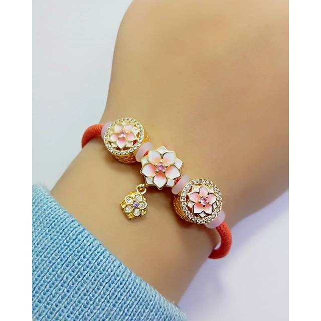 Gelang tali orens flower