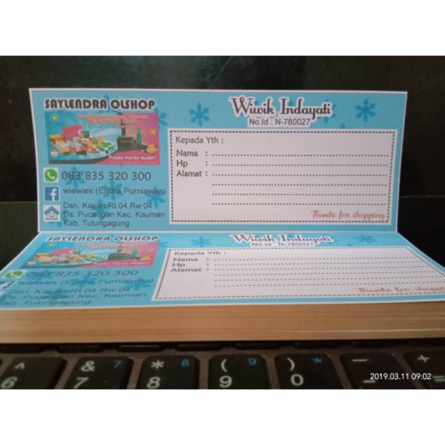 

Kertas / stiker pengiriman