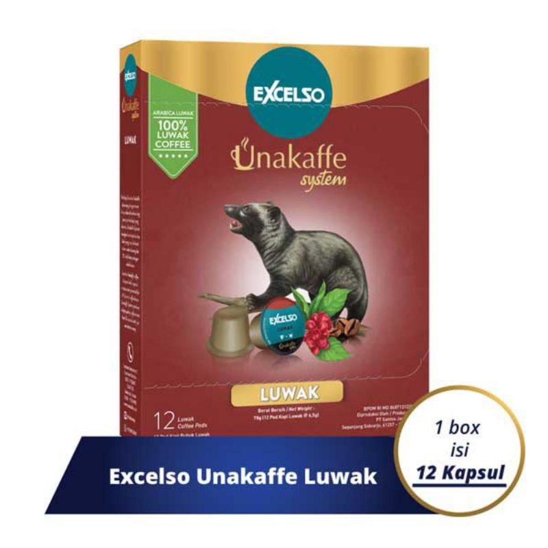 

Excelso Unakaffe Capsule Luwak Box [12 Pods / 6.5 Gram]